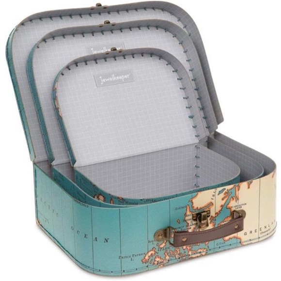 Jewelkeeper Paperboard Suitcases, Set of 3 – Vintage Decorative Storage Box - Picture 6 of 12